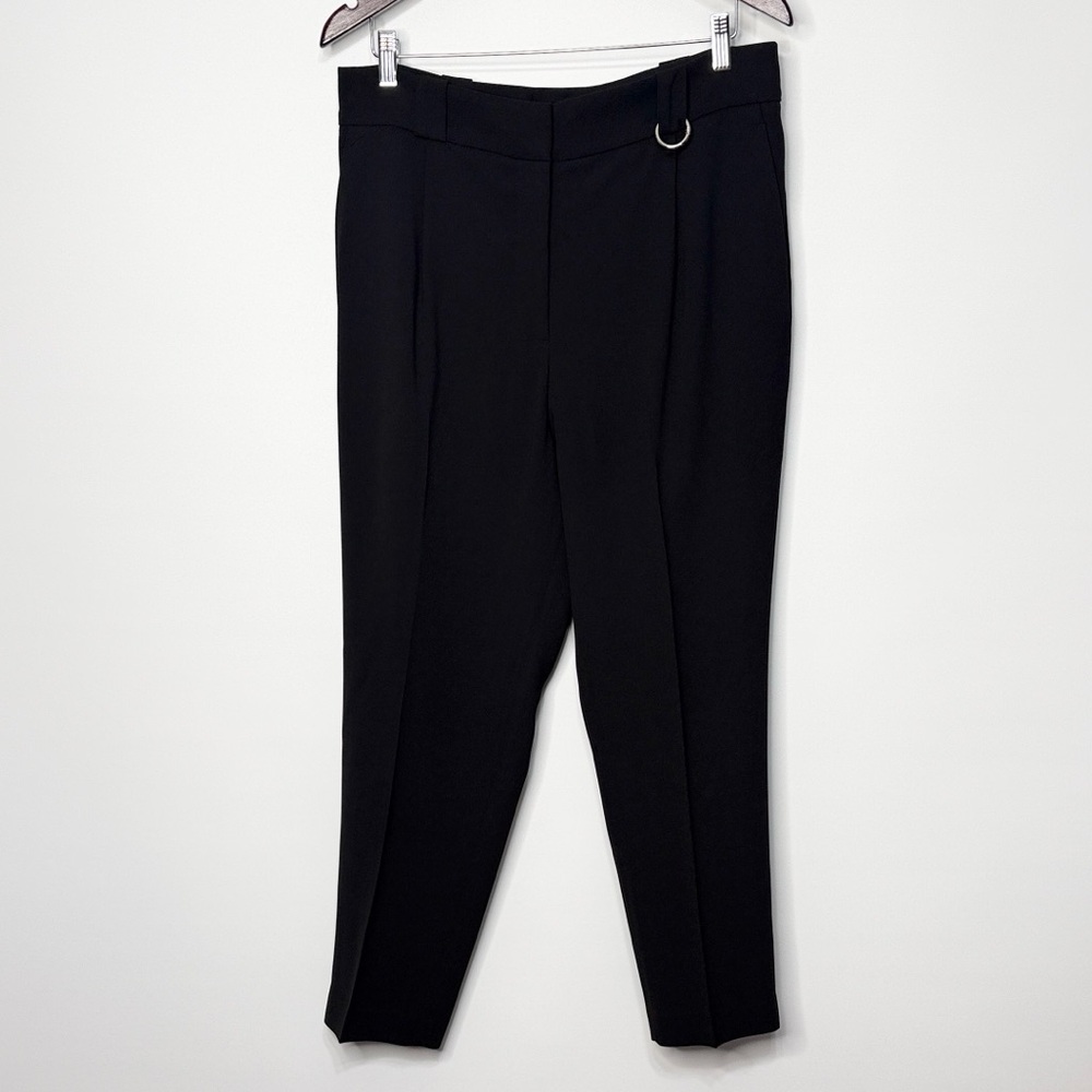H&M Black Tailored Dress Pants with Ring Detail Size 12